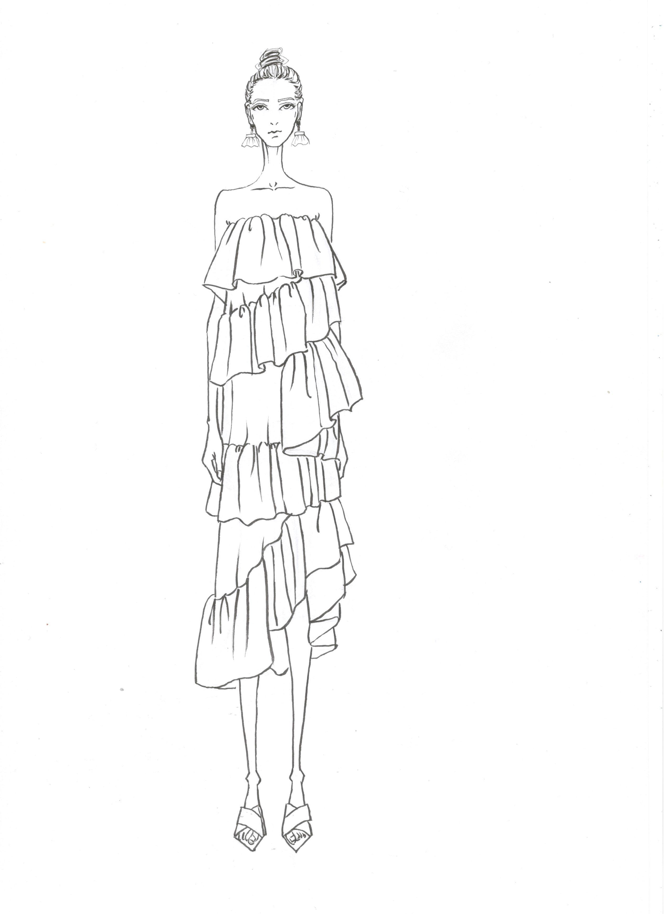 服装设计手稿|服装|休闲/流行服饰|服装设计手绘 